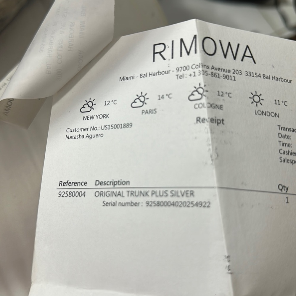 RIMOWA Original Trunk Luggage plus-size Silver  hard case Aluminum